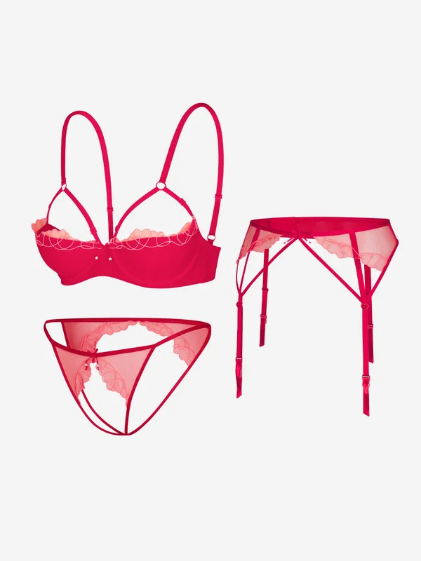 Catch Me Cupid Lingerie 3-Piece Set in Red | SAVAGE X FENTY UK United Kingdom | Savage X Fenty UK