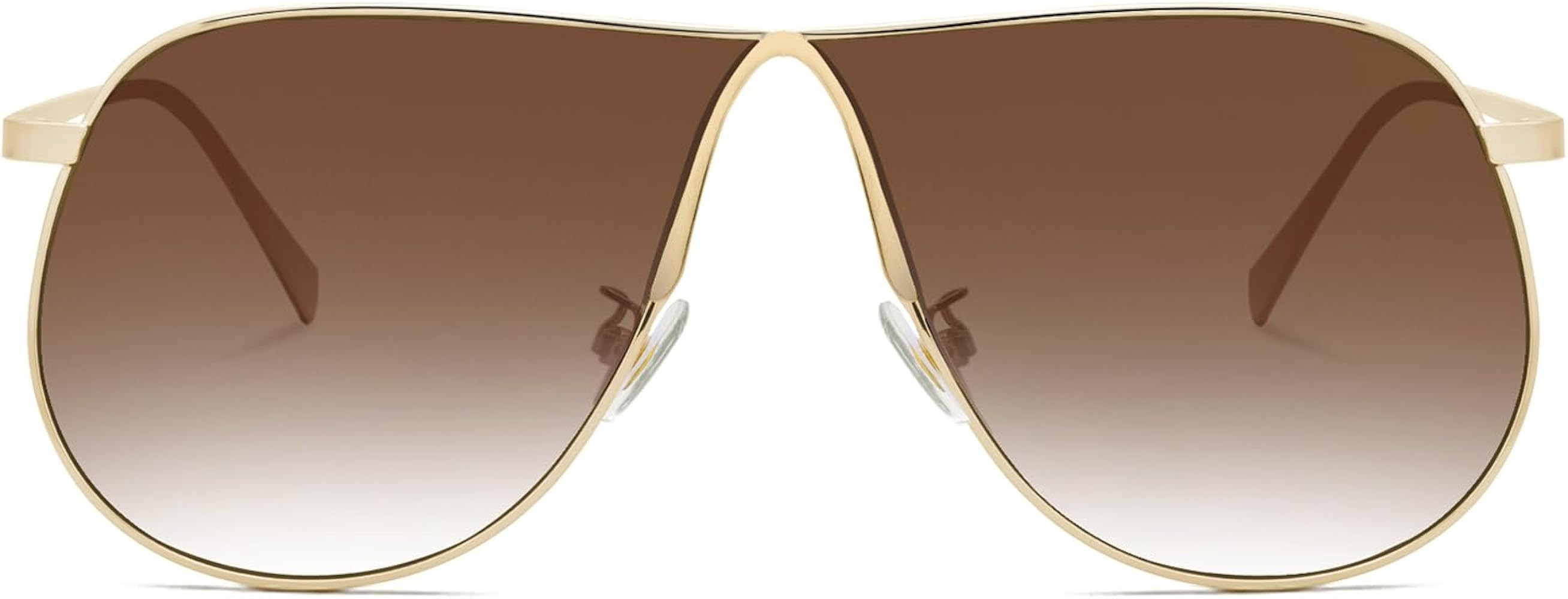 Haqptul Oversized Gold Aviator Sunglasses for Women 70s Metal Frame Large Square Retro Shield Pil... | Amazon (US)