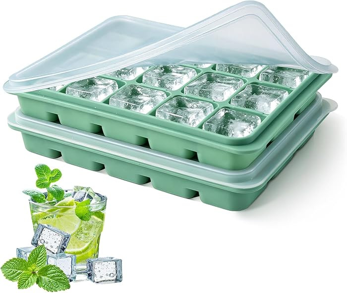 Eisw\u00fcrfelform Silikon mit Deckel 2er Set 30 Eisw\u00fcrfel | Amazon (DE)