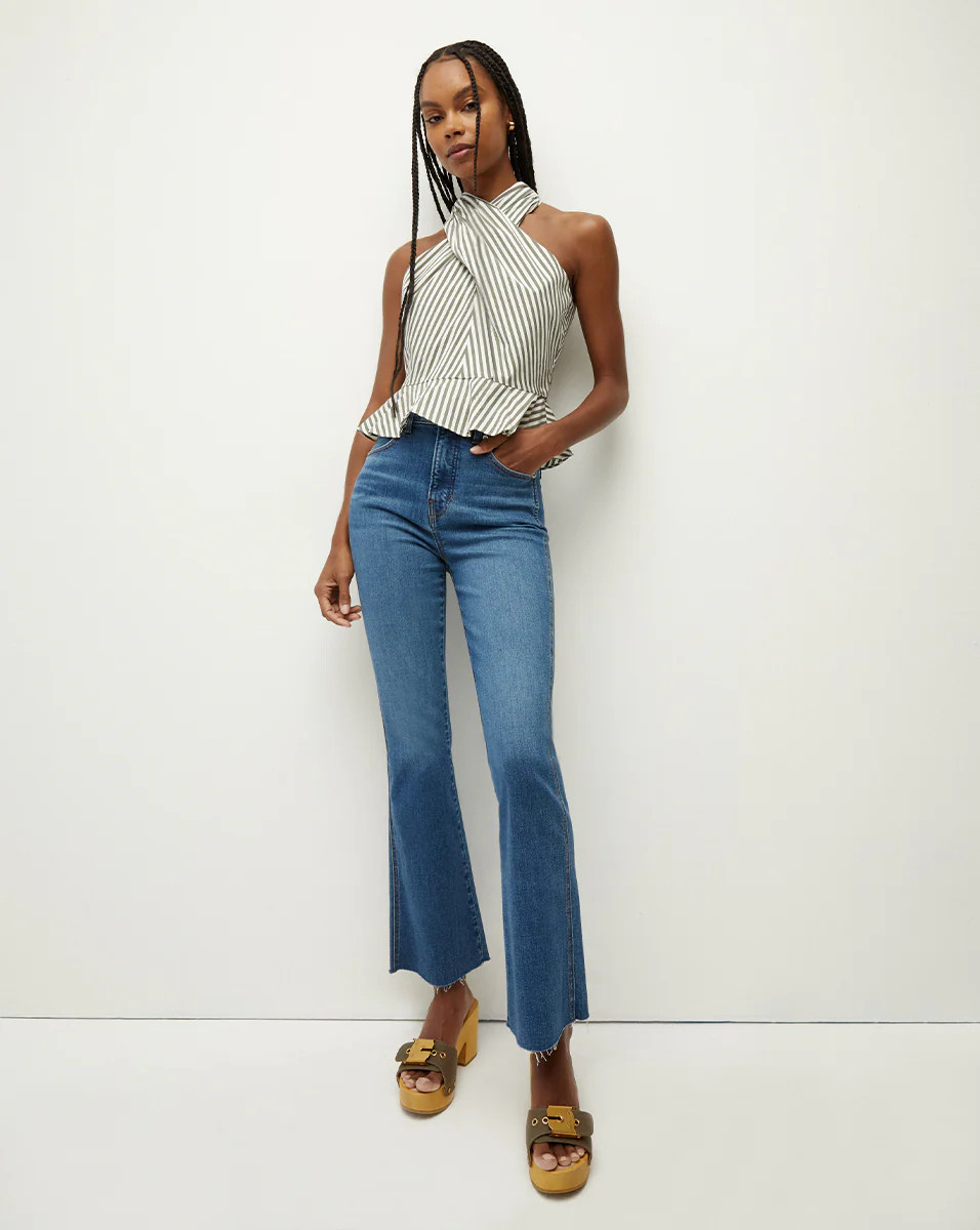 Carson Raw Hem Kick-Flare Jean in Serendipity | Veronica Beard | Veronica Beard