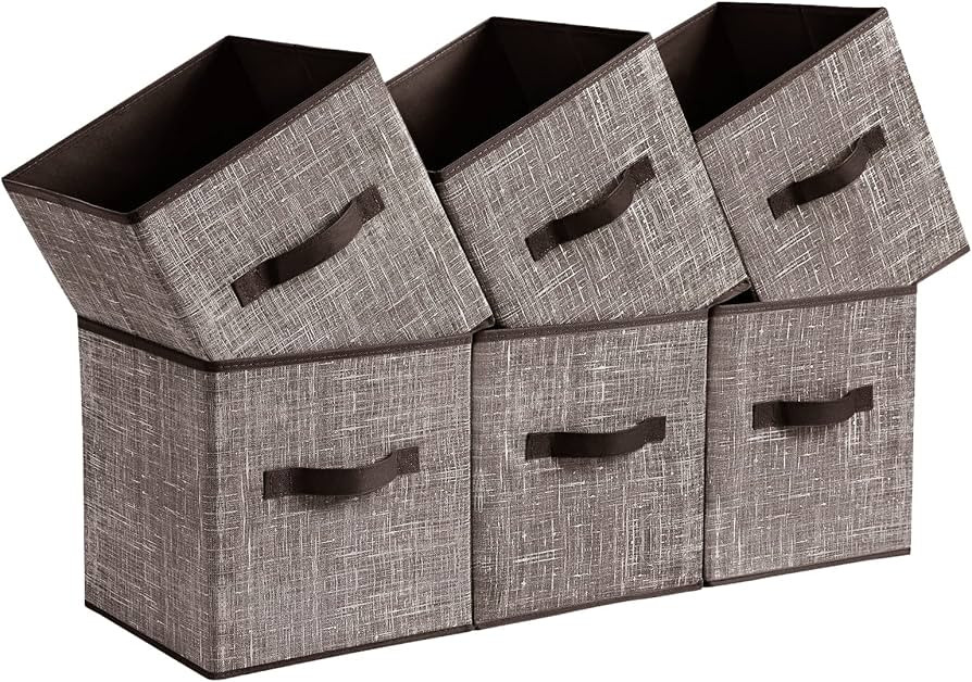 SONGMICS Storage Cubes, 11-Inch Non-Woven Fabric Bins with Double Handles, Set of 6, Closet Organ... | Amazon (US)