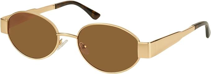 mosanana Retro Designer Oval Metal Sunglasses for Women Trendy Style MS52364 | Amazon (US)