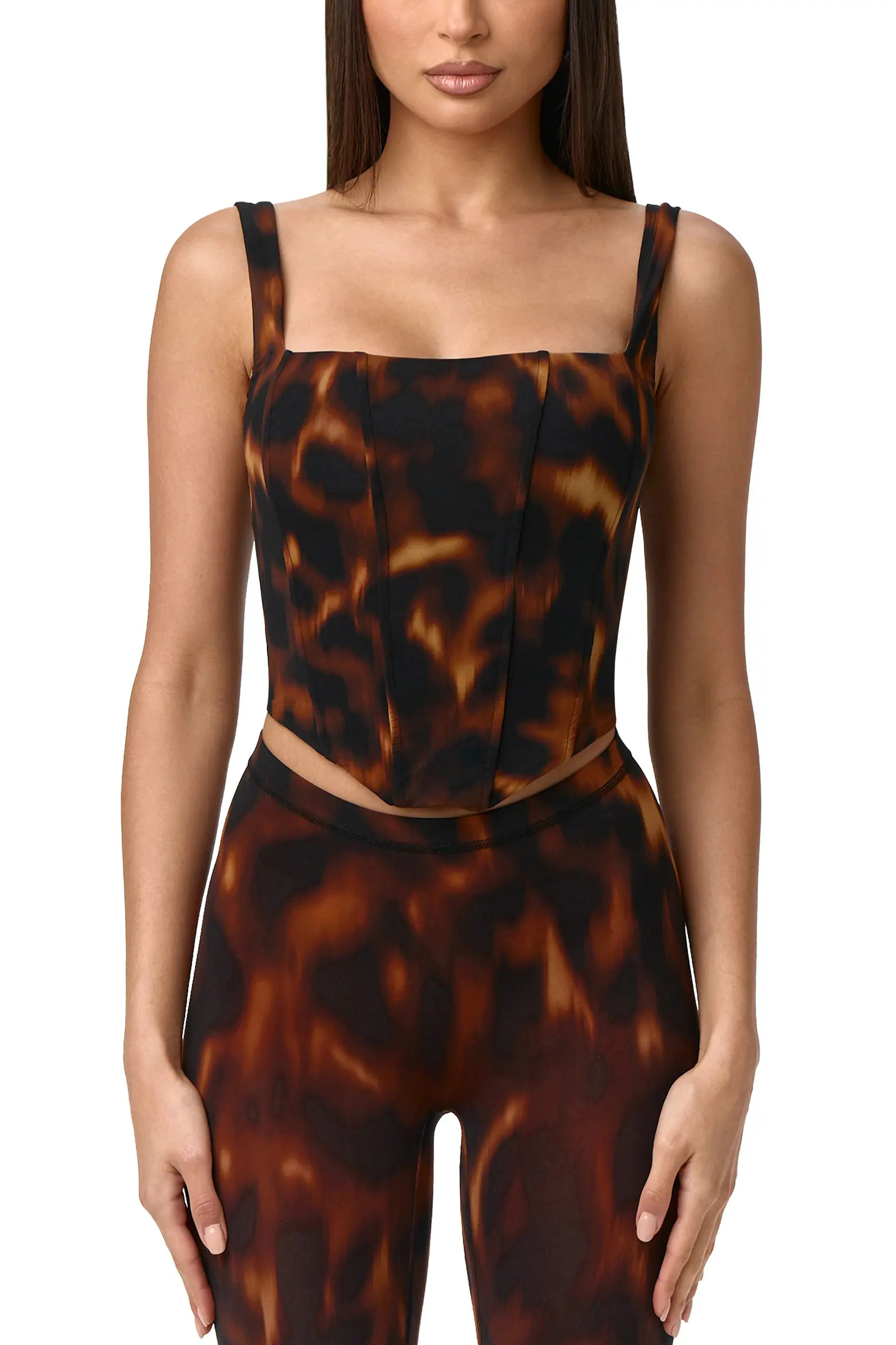 Naked Wardrobe Bare Body Tortoiseshell Print Corset Top (Women) | Nordstrom | Nordstrom