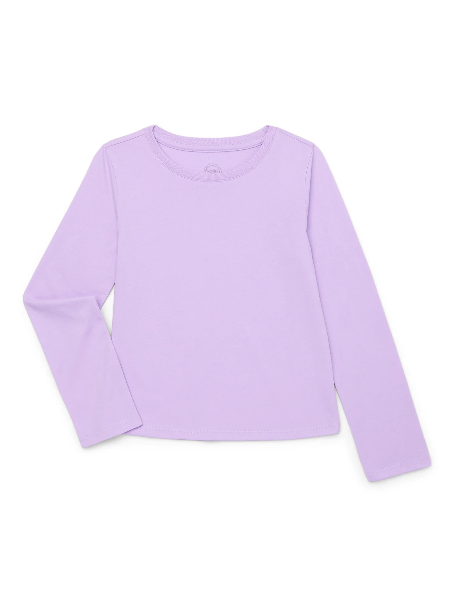 Wonder Nation Girls Kid Tough Tee with Long Sleeves, Sizes 4-18 & Plus - Walmart.com | Walmart (US)