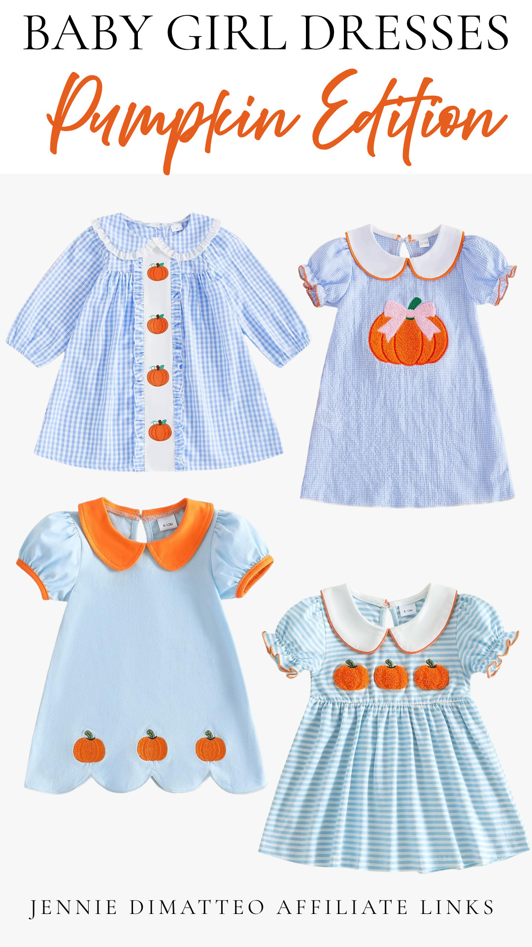 Pumpkin season in the sweetest shades of blue 🎃🩵 These little dresses are perfect for fall days, pumpkin patches + Thanksgiving!

#BabyGirlDresses #BabyGirlFashion #PumpkinSeason #FallBabyStyle #FallFashion #BabyGirlOutfits #PumpkinPatchOutfit #ThanksgivingOutfit #BabyFashion #FallFavorites #LTKBaby #LTKKids #ShopLTK
 

 #LTKSeasonal #LTKBaby #LTKKids