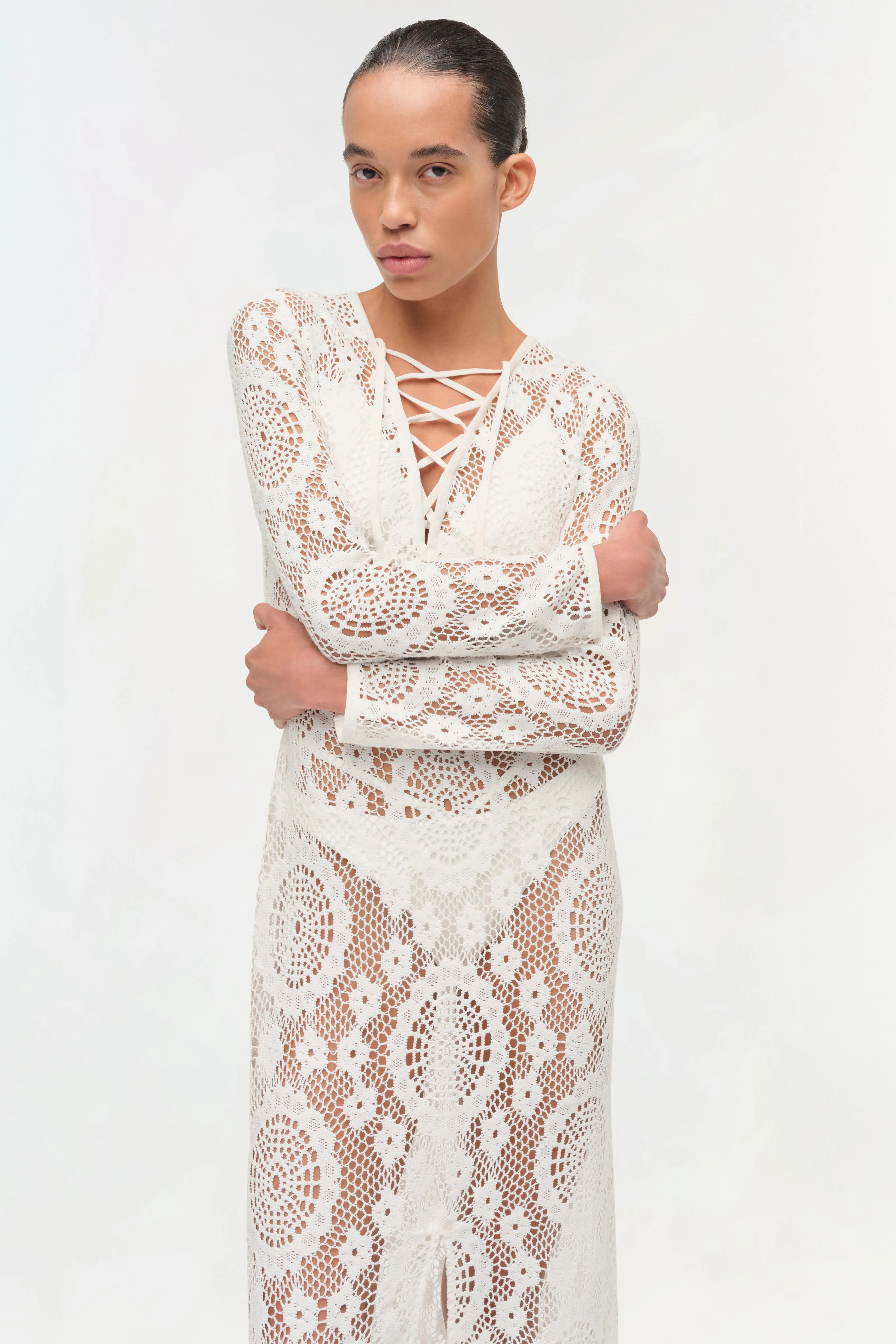 Hawthorne Lace Up Midi Dress | Simkhai