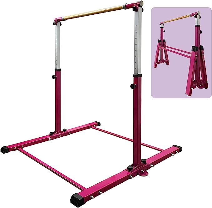 GLANT Foldable&Movable Gymnastic Kip Bar,Horizontal Bar for Kids Girls Junior,3' to 5' Adjustable... | Amazon (US)