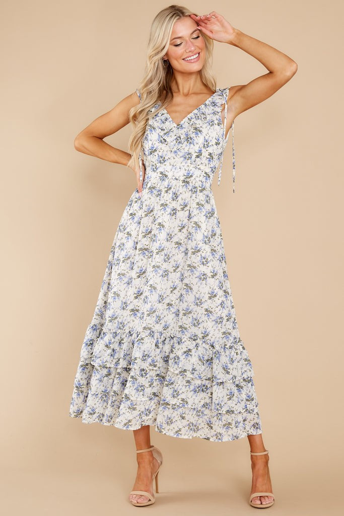 You Mean Everything Blue And White Floral Print Maxi Dress | Red Dress 
