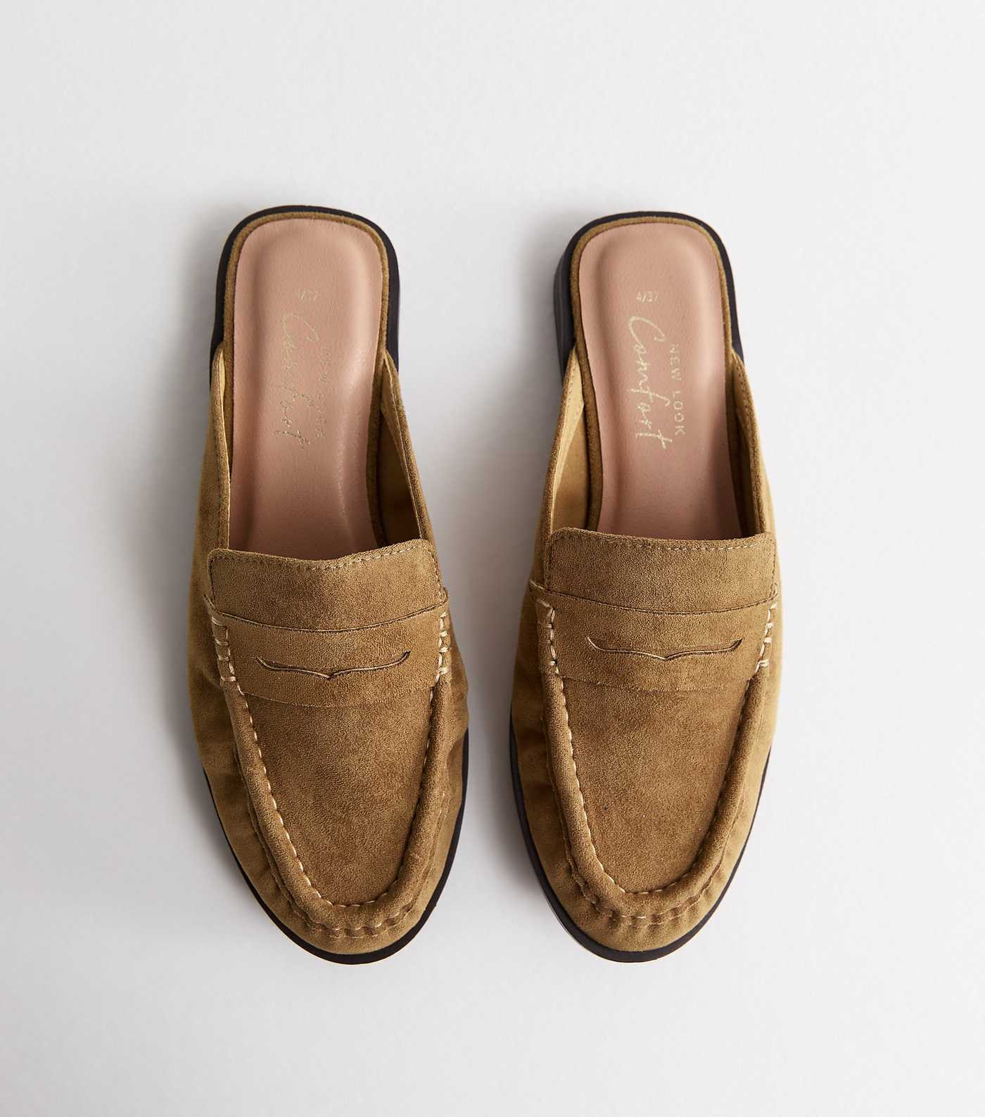 Camel Faux Suede Open Back Mule Loafers | New Look | New Look (UK)
