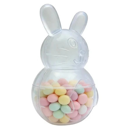 Easter Bunny Containers Plastic, Large Clear Gummy Bunny Container, Bunnys Shaped Candy Holder for Easter, Reusable Gift Box for Candy, Party Favors & Festive Storage(Clear) | Walmart (US)