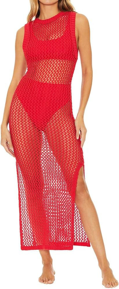 Yinggeli Women’s Swimsuits Cover Ups Crochet Sexy Bikini Bathing Suit Beach Dress | Amazon (US)