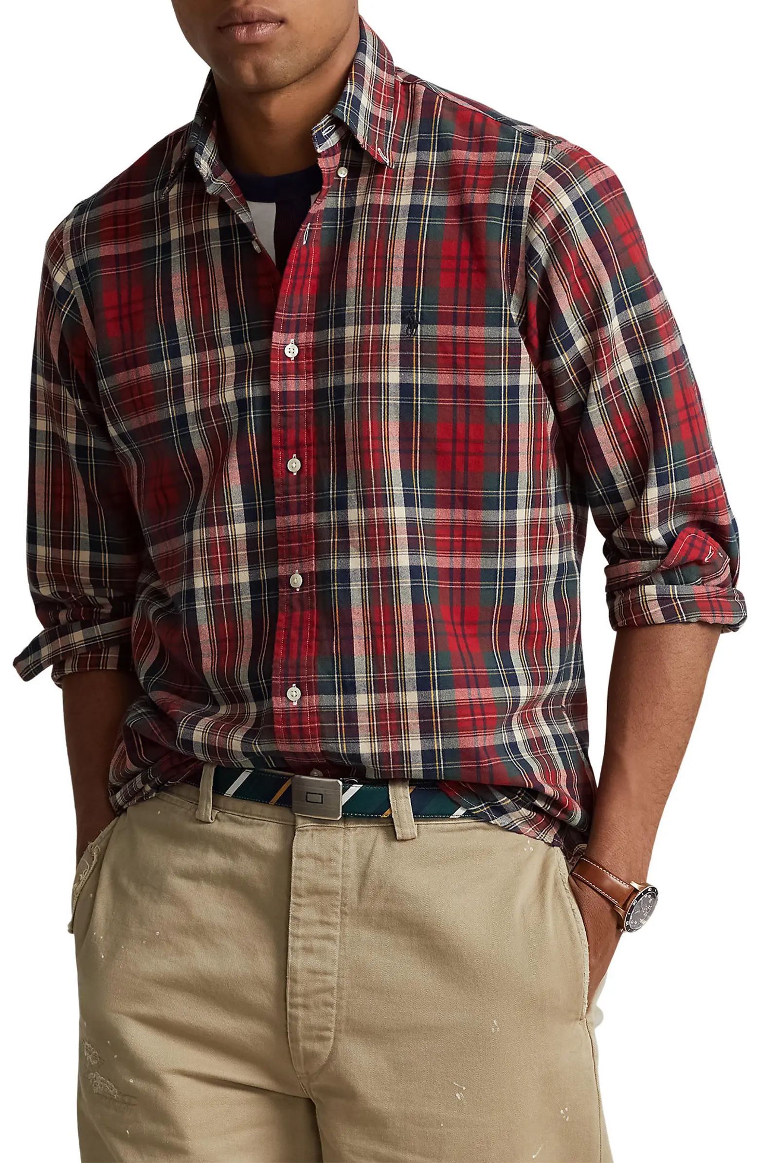Classic Fit Plaid Button-Down Oxford Shirt | Nordstrom