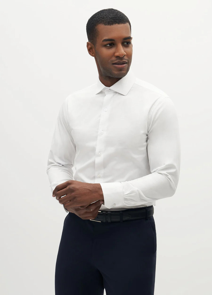 Men's Classic White Dress Shirt | SuitShop