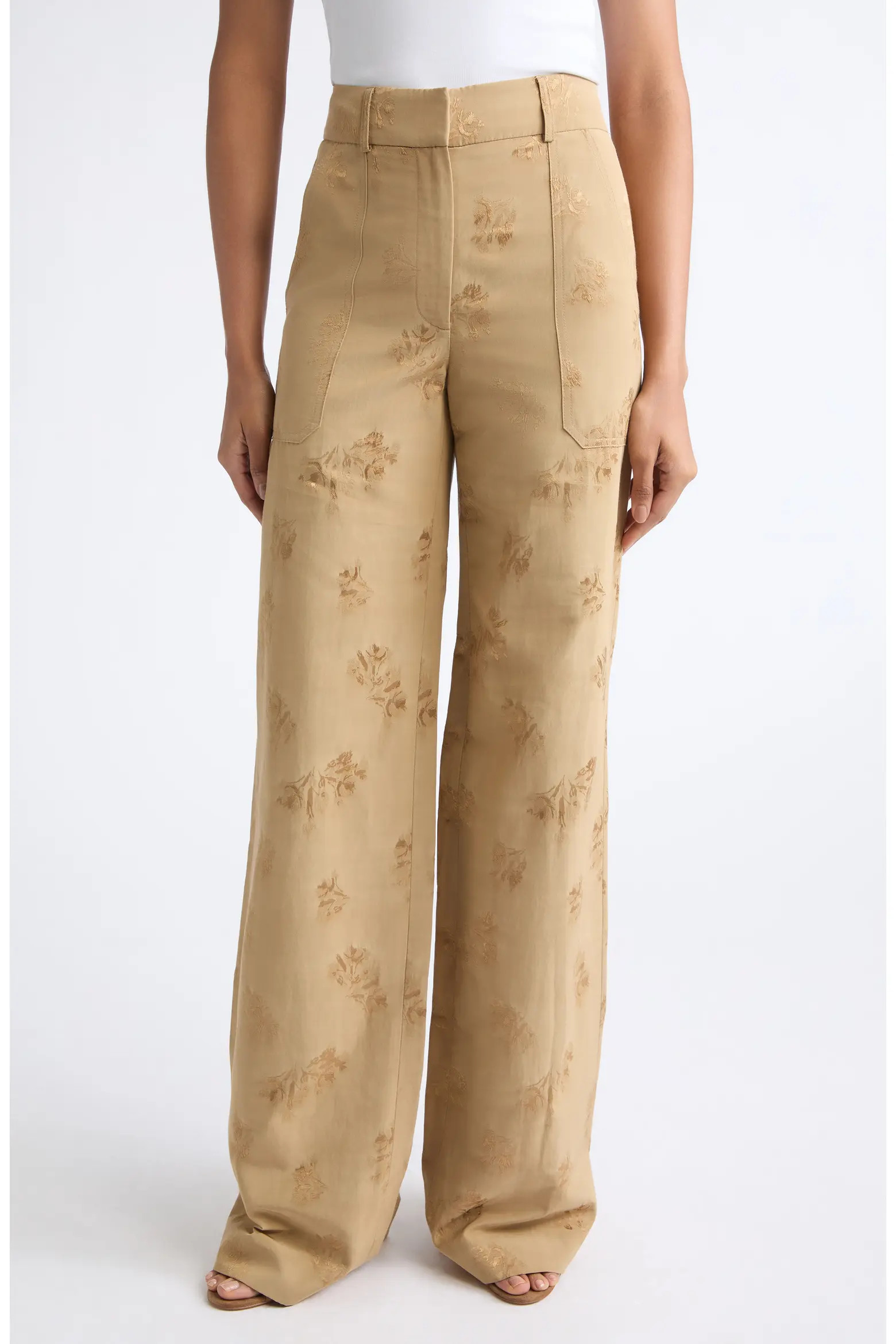 Veronica Beard Cole Floral Jacquard Wide Leg Pants (Women) | Nordstrom | Nordstrom