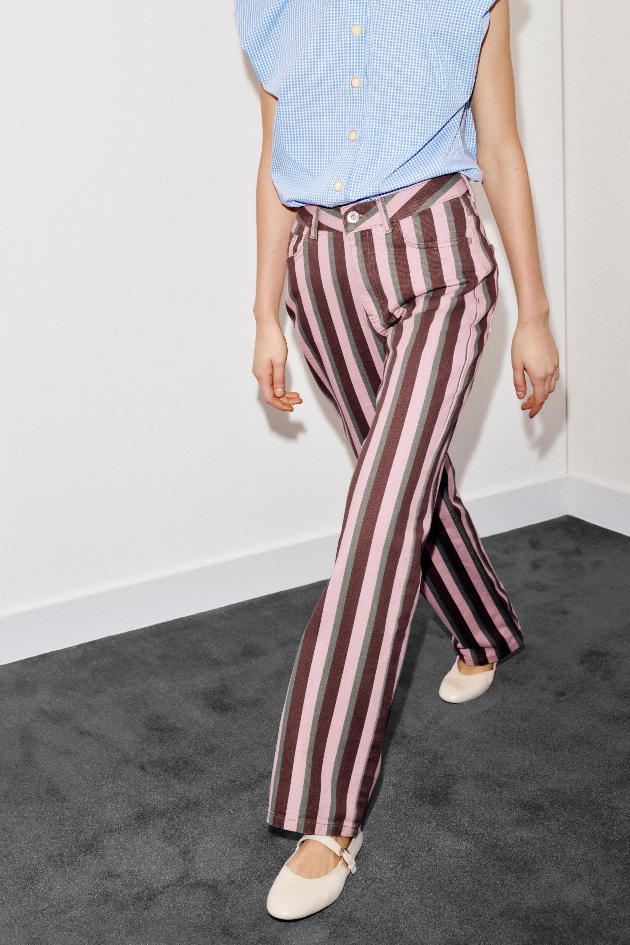 Z1975 MID-RISE STRIPED STRAIGHT LEG JEANS | Zara US