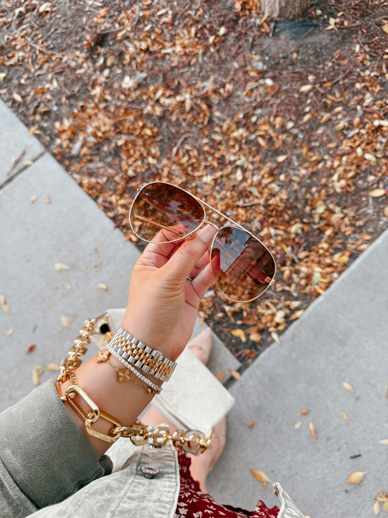 Designer look without the price tag 😎✨ These sunnies are such a steal and pair perfectly with my bracelet stack + fall kicks 🤎 green denim jacket | Amazon green denim jacket | green denim jacket | Amazon tank top | Amazon cream tank top | tank top | cream tank top | floral skort | Amazon floral skort | fall skort | floral skirt | Amazon floral skirt | mules | Amazon sling back mules | sling back mules | fall outfit | Amazon fall outfit | Amazon fall look | Amazon finds | Amazon fashion | Amazon look | Amazon outfit | Amazon must haves | fall | fall fashion | fall look | fall outfit | Amazon fall outfit | fall transition outfit | fall transition look 

#LTKSaleAlert #LTKFindsUnder50 #LTKSeasonal