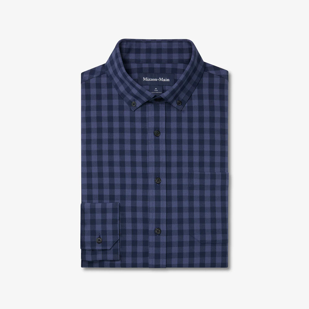 City Flannel - Navy Hayes Gingham | Mizzen + Main