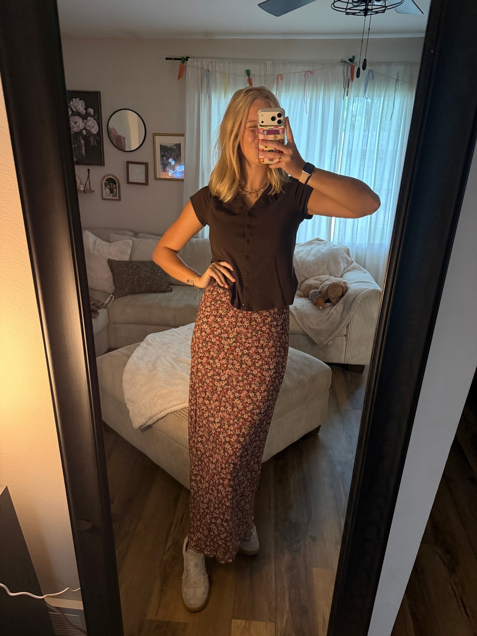 Sunday’s Lily’s OOTD — 09.20.26 🌧️🍂

Medium in Amazon floral skirt
Medium in brown top from @Target (old but linking similar options)
8.5 in free people dupe sneakers from Amazon
Large in Old Navy denim shirt (sized up 2 sizes for a more oversized fit)

Amazon finds, Amazon fashion, Amazon skirts, Amazon deals, Amazon trends, fall outfits, fall skirts, floral skirts, Old Navy finds, Old Navy fashion, Old Navy shoes, Old Navy denim, Target shirts, denim shirts, Mary Jane flats, trending shoes, fall footwear, Amazon look alike, free people dupes, Amazon sneakers

#LTKootd #LTKSeasonal #LTKSaleAlert