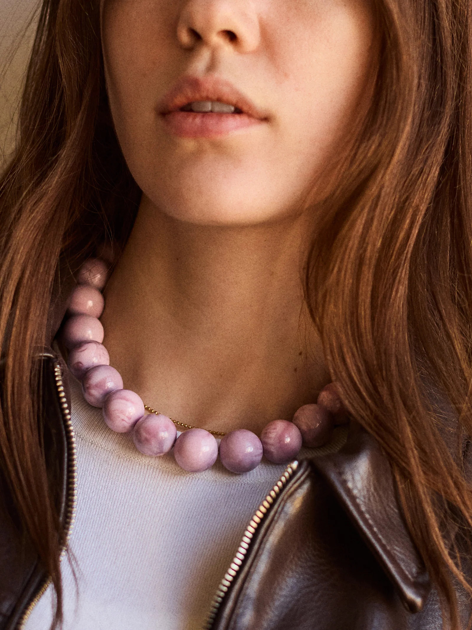 Jane Beaded Necklace - Smoky Rose Quartz | BaubleBar