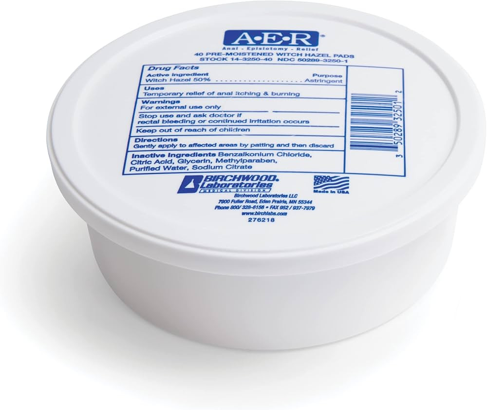 Birchwood Laboratories A-E-R Pre-Moistened Witch Hazel Pads, 40 Count | Amazon (US)