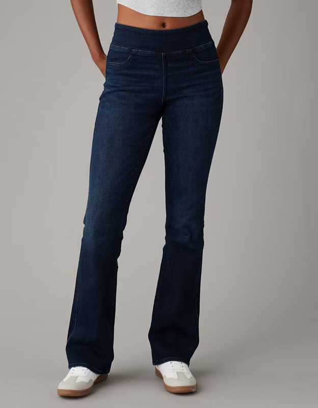 AE Luxe Pull-On High-Waisted Kick Bootcut Jean | American Eagle Outfitters (US & CA)
