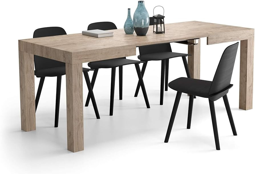 Mobili Fiver, First Extendable Table, 47,2(77,6) x31,5 in, Oak, for 6-8 People, Expandable Dining... | Amazon (US)