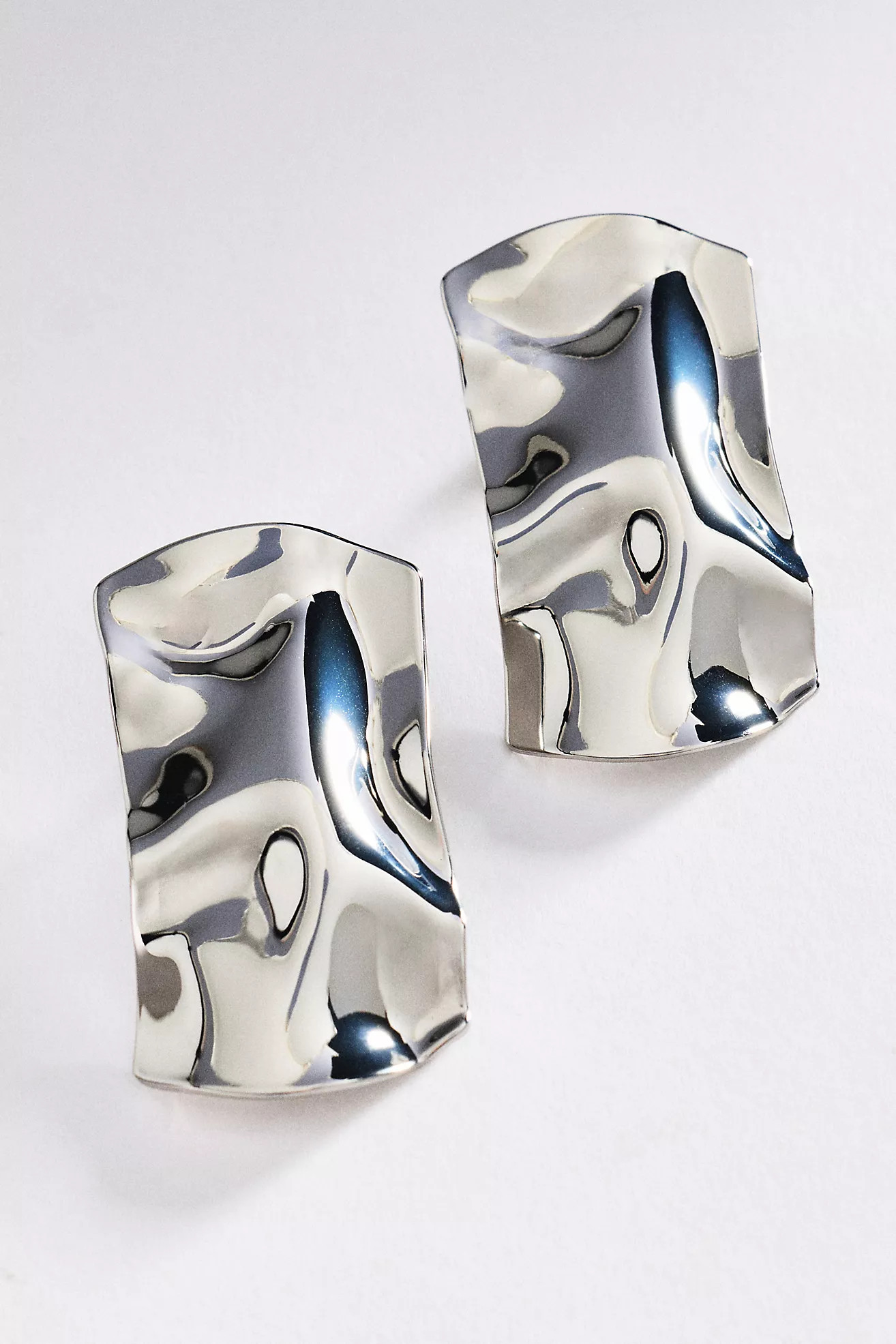 Hammered Metal Rectangular Earrings | Anthropologie (US)