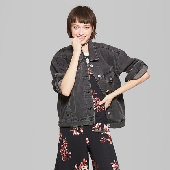 Women's Denim Trucker Jacket - Wild Fable™ Black Wash | Target