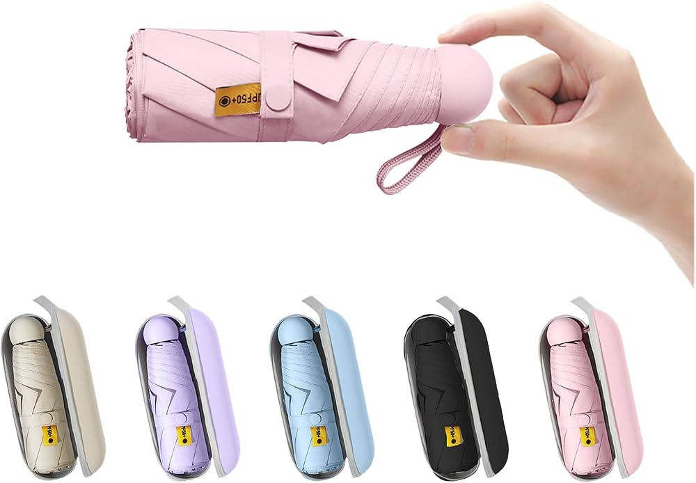 BAODINI Travel Mini Umbrella for Purse With Case Small Compact UV Sun Protection Sun Lightweight ... | Amazon (US)