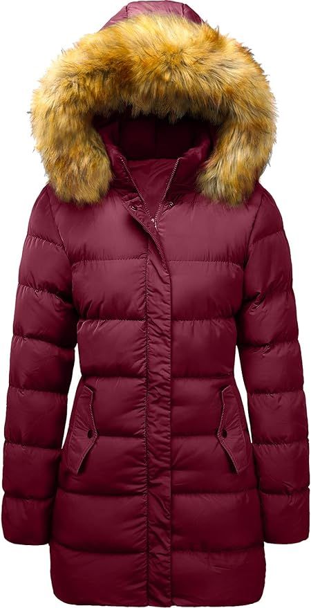 Szory Women's Winter Down Thicken Jacket Puffer Parka Coat with Removable Fur Hood | Amazon (US)
