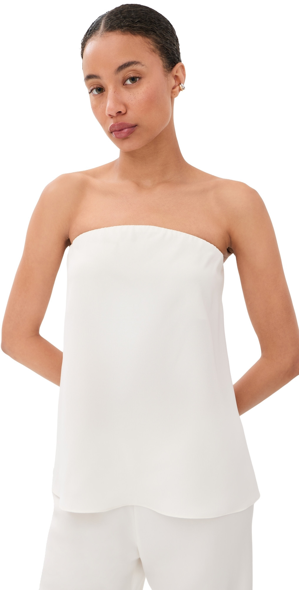 Sablyn Camden Strapless Silk Top White M | Shopbop