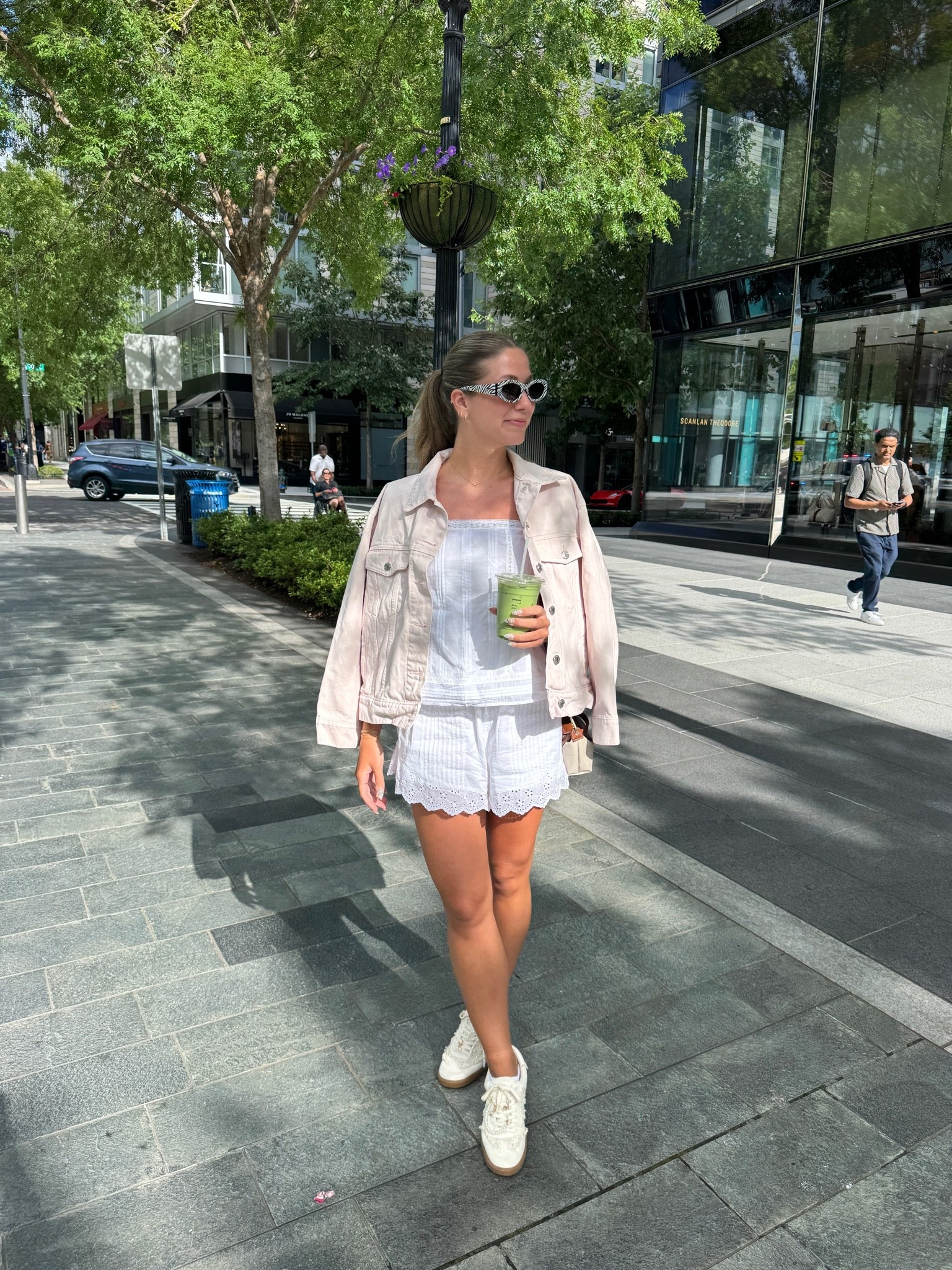 White linen tank and short set with a pink denim jacket

#LTKootd #LTKgrwm