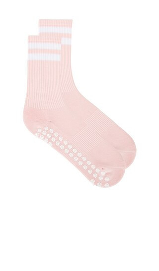 WellBeing + BeingWell Striped Tube Grip Sock in Pink. | Revolve Clothing (Global)