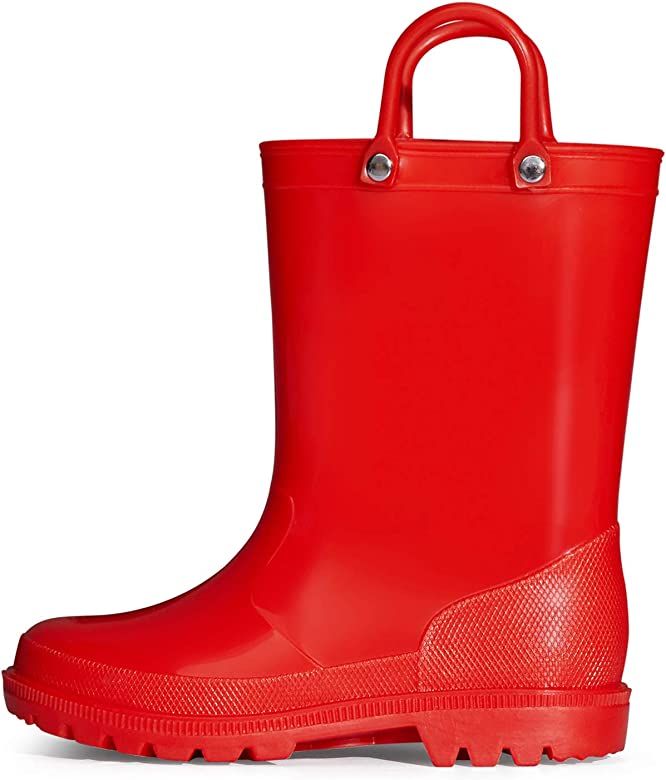 K KomForme Kids Rain Boots, Toddler Girls & Boys Rain Boots Waterproof Memory Foam Insole and Easy-o | Amazon (US)