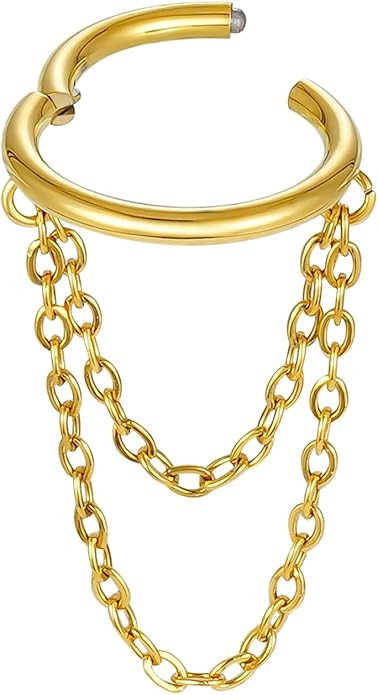 16G Titanium Cartilage Earrings Hoop 7mm 9mm Helix Piercing Jewelry with Single/Double/Triple Cha... | Amazon (US)