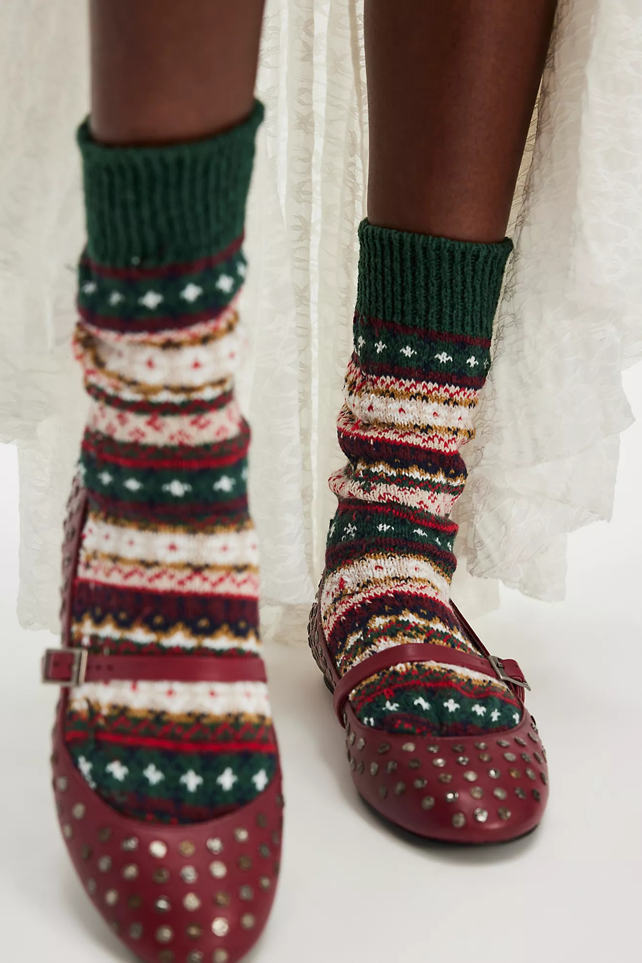 American Trench Cotton Fair Isle Socks | Free People (Global - UK&FR Excluded)