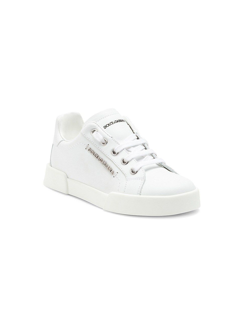 DOLCE & GABBANA Little Kid's & Kid's Leather Sneakers - White - Size 1 (Child) | Saks Fifth Avenue