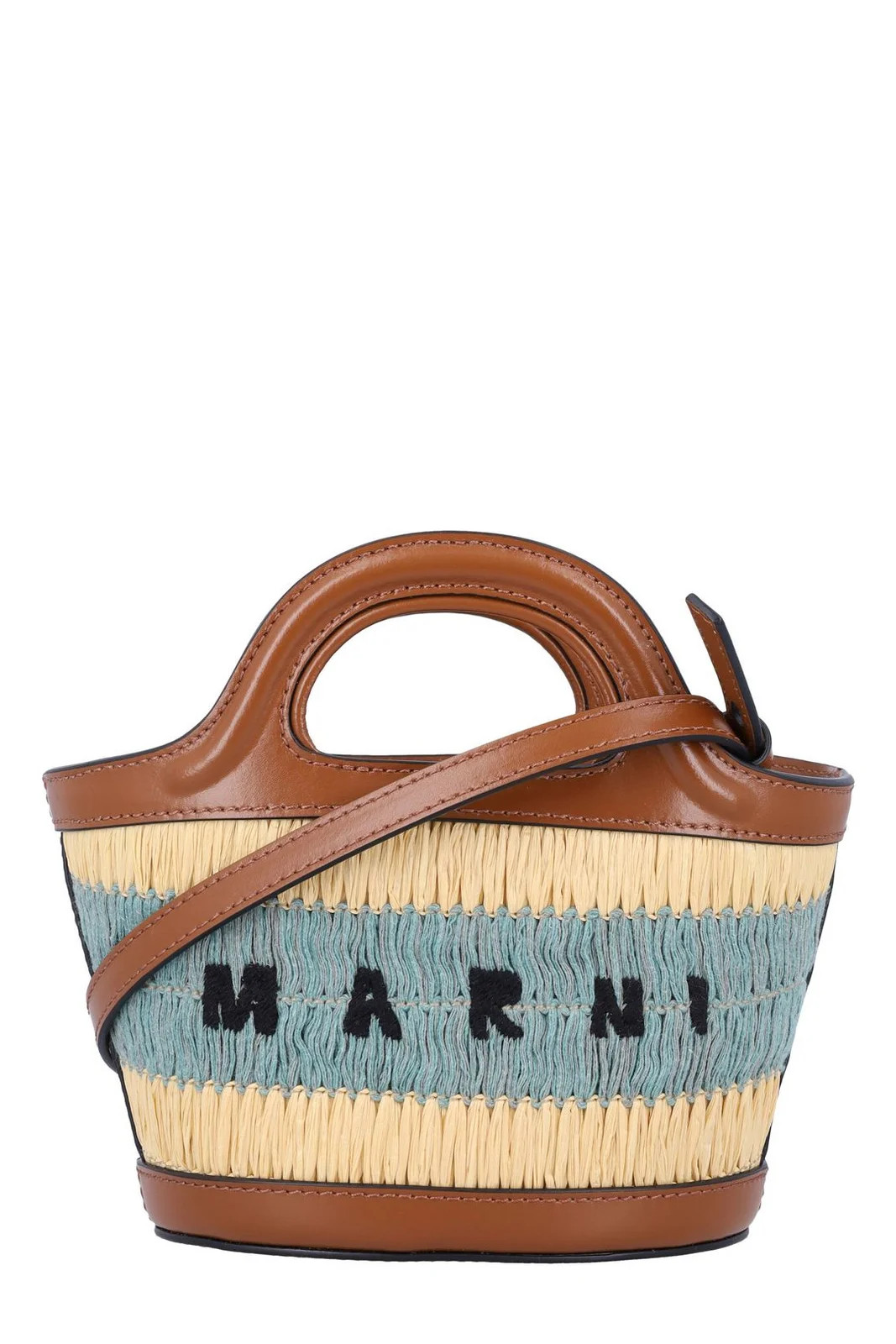 Marni Logo-Embroidered Striped Micro Bag | Cettire Global