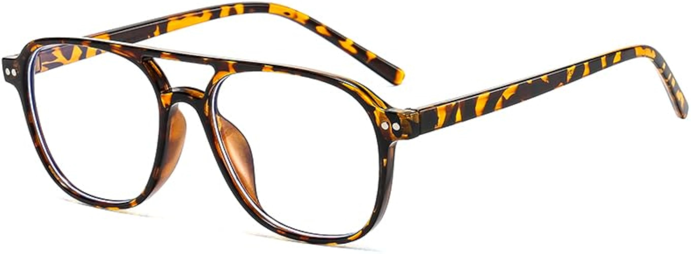 Long Keeper Vintage Blue Light Glasses Men Retro Pilot Sunglasses For Women 70s Double Bridge Cla... | Amazon (UK)