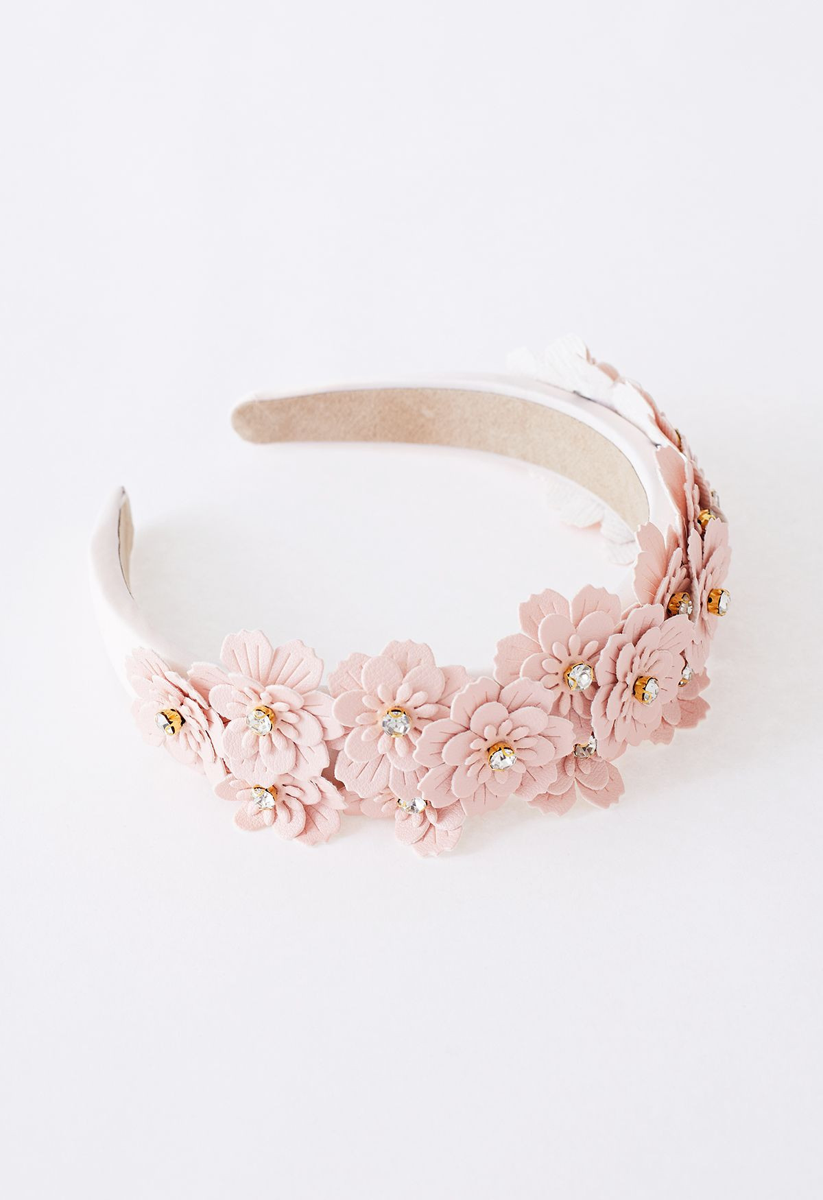Rhinestone Floral Applique Headband in Pink | Chicwish