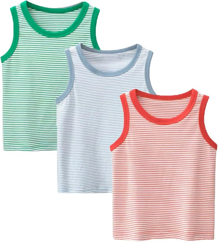 Toddler Boys' Tank Tops 3-Pack Sleeveless Tank Set | Amazon (US)