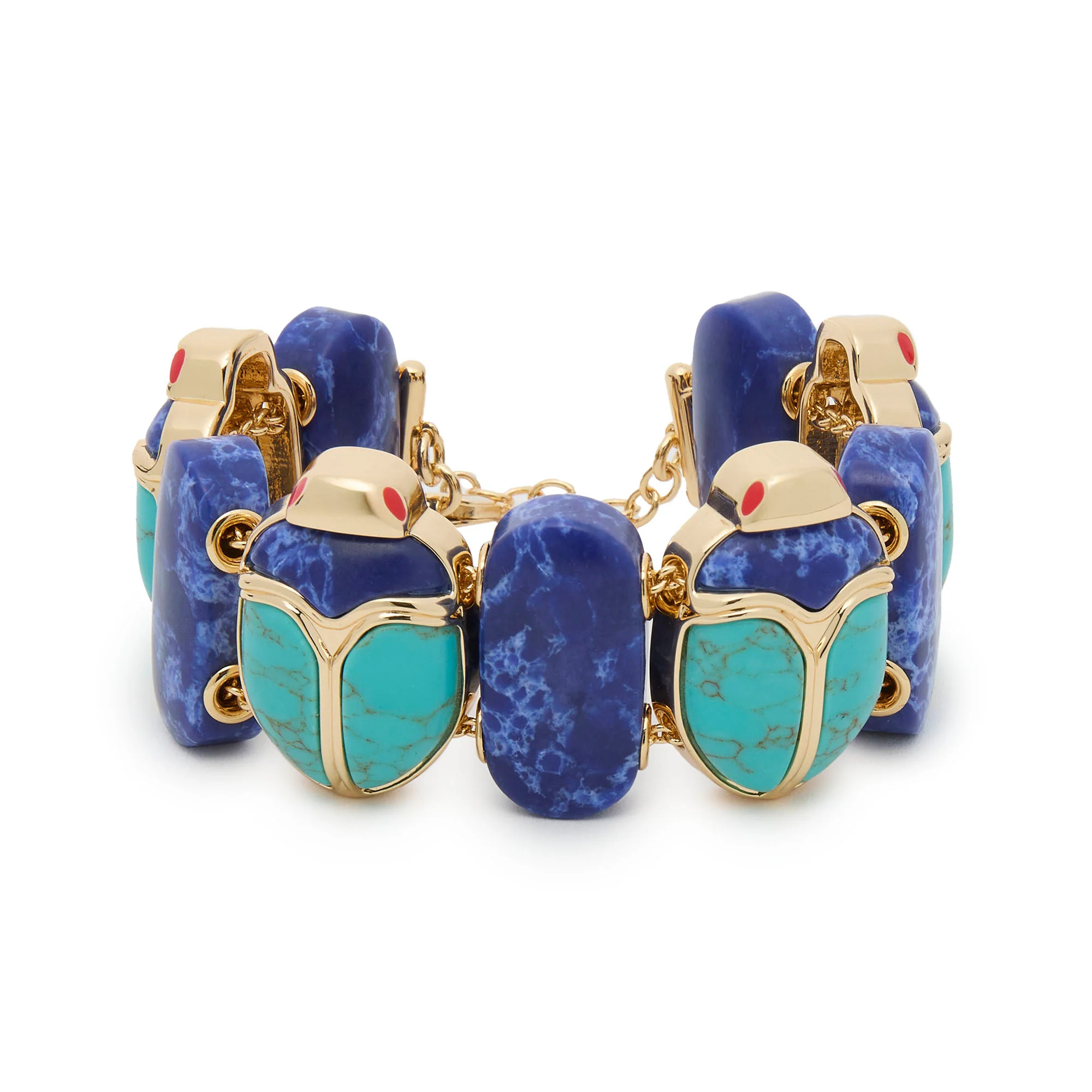 TURQUOISE LAPIS STONE SCARAB BRACELET | LELE SADOUGHI