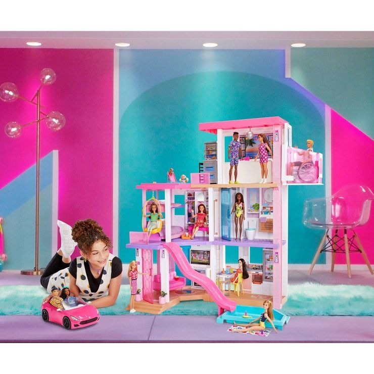 Barbie DreamHouse Dollhouse with Pool, Slide, Elevator, Lights &#38; Sounds 3.75&#39; | Target