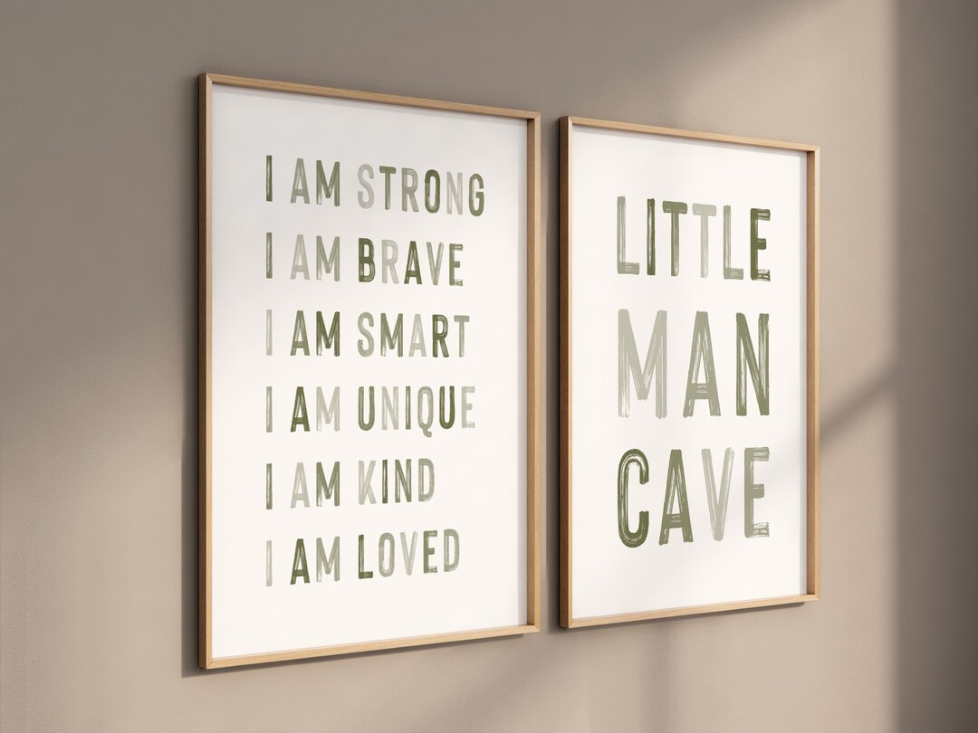 DIGITAL DOWNLOAD Little Man Cave Sign Sage Green Nursery - Etsy | Etsy (US)