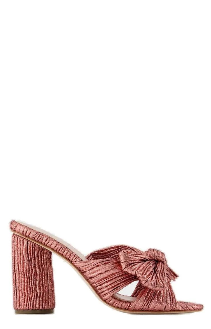 Loeffler Randall Micro-Pleated Detailed Open-Toe Mules | Cettire Global
