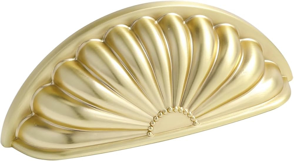 Brushed Gold Cabinet Cup Pulls 3" Hole Center 5 Pack Brass Drawer Pulls Kitchen Hardware Cabinet ... | Amazon (US)