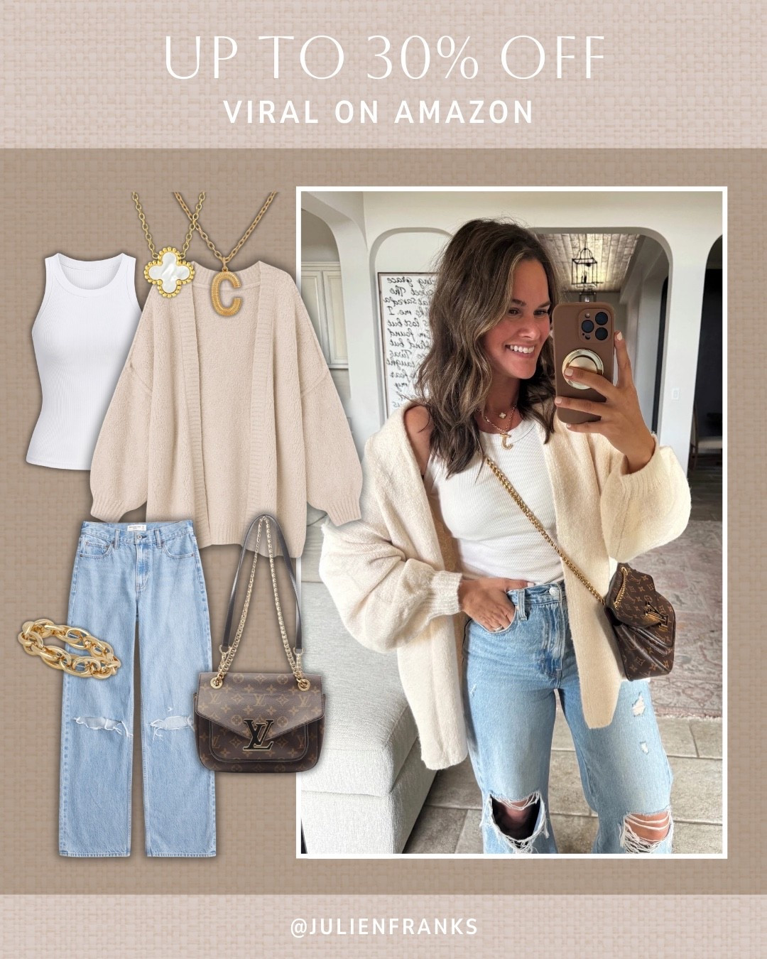 The cutest viral oversized Amazon cardigan!! 💛 It’s so soft, comfy, and looks great layered with jeans and a tank top! Such a good elevated casual outfit for the season.

#amazonfinds #walmartfinds #viral #oversized #oversizedcardigan #tanktop #layeringpiece #denim #closetstaples

#LTKgrwm #LTKHoliday #LTKSeasonal