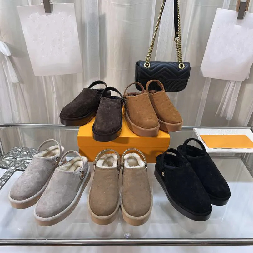 New autumn and winter designer women's slippers retro cake wool classic winter slippers suede woo... | DHGate