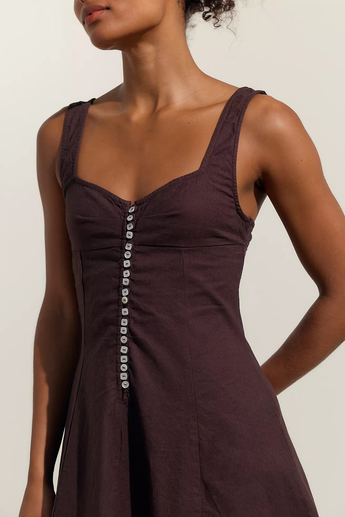 Holland Stretch Linen Midi Dress | Free People (Global - UK&FR Excluded)