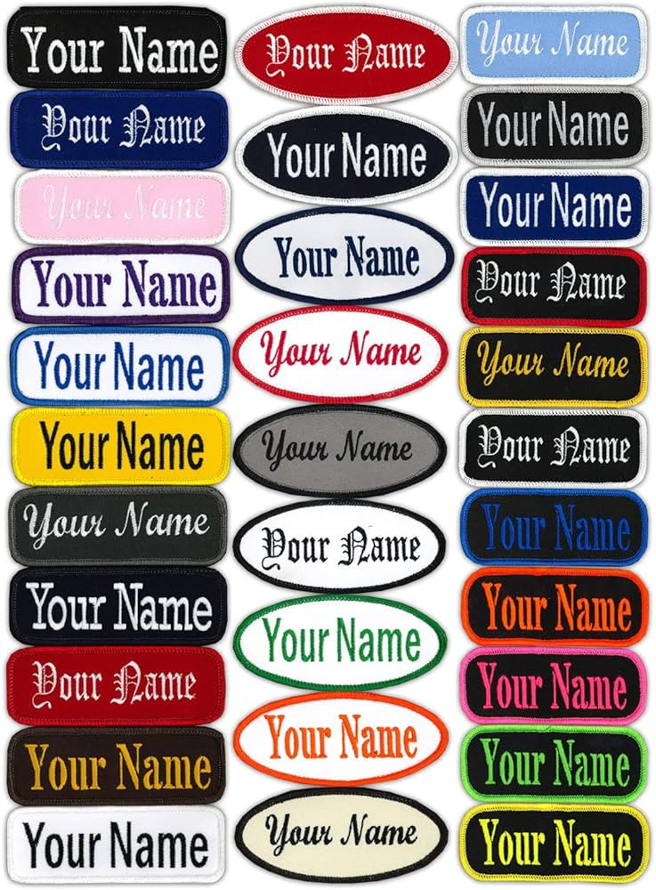Name Patches Uniform or Work Shirt, Personalized, Embroidered New Styles New Fonts! Multiple Size... | Amazon (US)